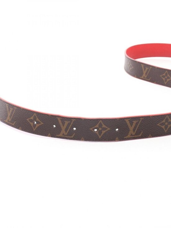Louis Vuitton Belt Ceinture Initial Monogram Rouge Leather Canvas main image 8